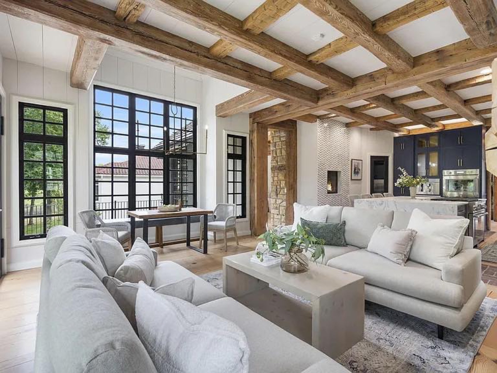 Staged open-concept living room